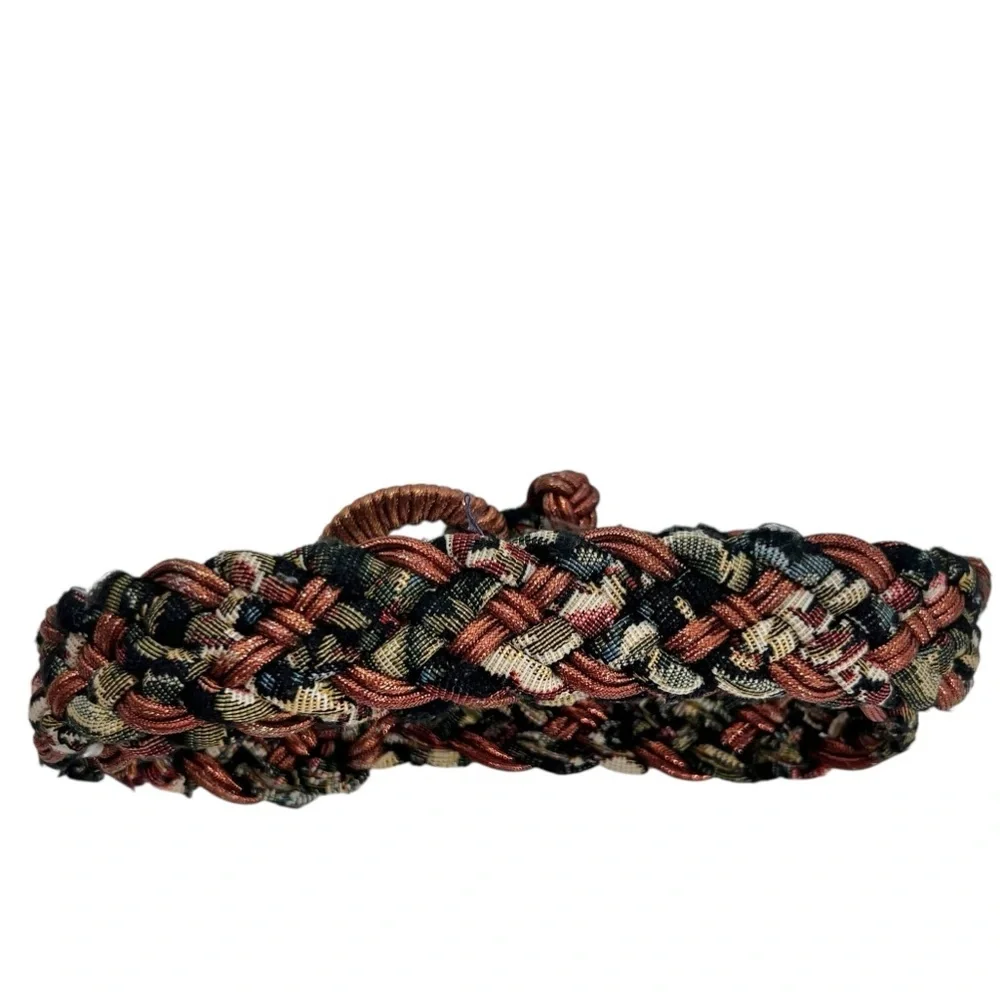 Vintage Metallic Braided Rope Belt